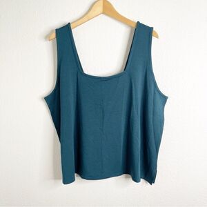 LIVI Active Lane Bryant Teal Soft Square Neck Tank Top Size 22/24